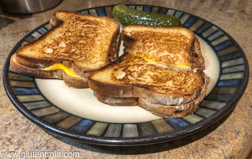 Grilled cheese sandwiches on a plate