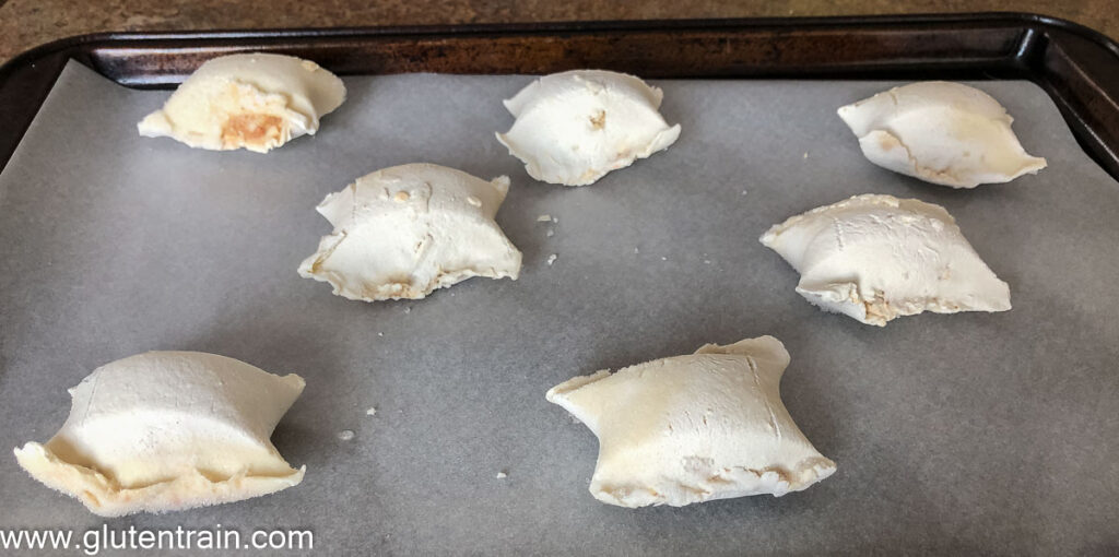 Pizza bites on a baking sheet