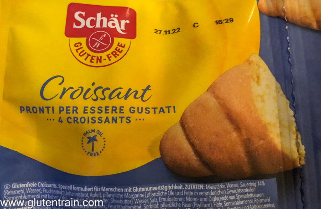 Gluten free croissants packaging